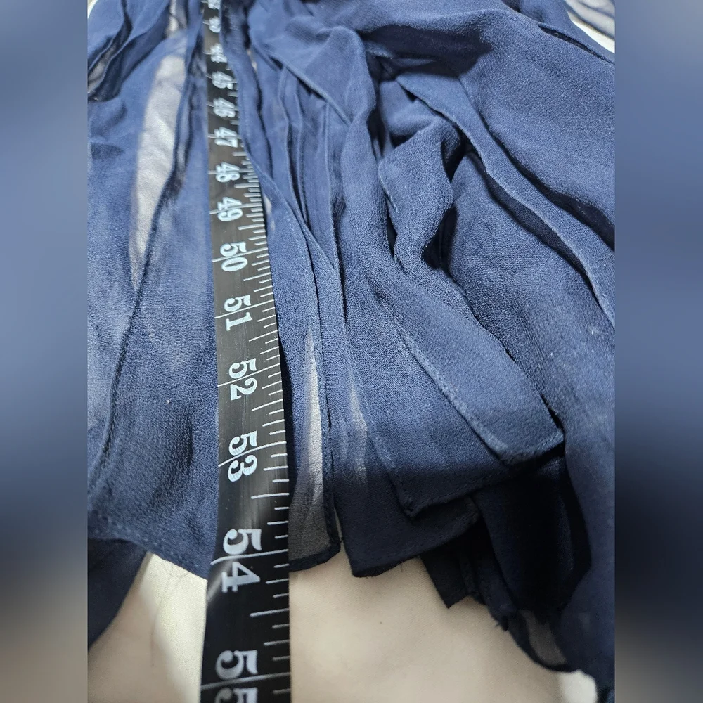 BCBG Max Azria Strapless Chiffon Gown Indigo Blue Pleated Maxi Dress Size 12 NWT - Picture 8 of 8